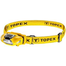 Topex Ліхтар налобний на батарейках, AAx1, 70лм, 4 функції освітлення, 1 білий та 2 червоних світлодіода, 46г