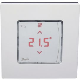 Danfoss Терморегулятор Icon2 RT, Display, +5...35 °C, програмований, дротовий, вбудований, 24В, білий