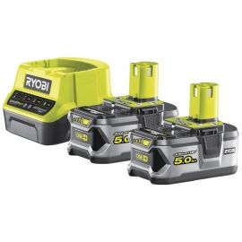 Ryobi Набір акумулятора та зарядного пристрою RC18120-250 ONE+, 18В, 2х5А•год, ЗП Lithium+