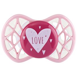 Nuvita Пустушка Air55 Cool 0міс+, симетрична, з ковпачком, LOVE рожевий