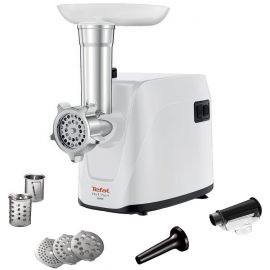 Tefal М'ясорубка HV1 7in1, 1600Вт, 1.9кг/хв, 3 решітки, насадка для ковбас, томатів, 2 терки, пластик, білий