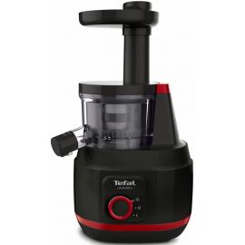 Tefal Соковитискач Juiceo шнековий 150Вт, чаша-0.8л, жмих-0.8л, насадка для цитрусових, пластик, червоно-чорний