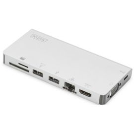 Digitus Хаб USB-C > HDMI/VGA/2xUSB-A/USB-C/SD/MicroSD/RJ54