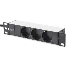 Digitus Пристрій розподілу електроживлення 10" 1U, 16A, 230V 3xSchuko, вилка Schuko