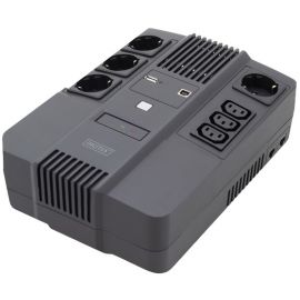 Digitus Джерело безперебійного живлення 600VA/360W, LED, RJ45, USB, 4xSchuko+3xC13