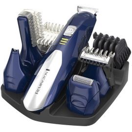 Remington Набір для стрижки All in one kit, для бороди, вусів, голови і тіла, мережа+акум., насадок-11, титан.напил., синьо-сріблястий