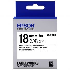 Epson Картридж с лентой LK5WBN принтеров LW-400/400VP/700 Std Blk/Wht 18mm/9m