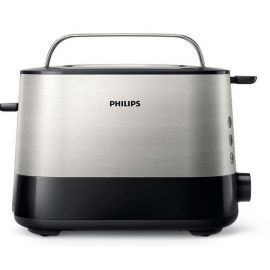 Philips Тостер Viva Collection, 1050Вт, пластик+ метал, чорний+нерж