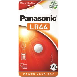 Panasonic Батарейка лужна LR44(A76, AG13, G13A, PX76, GP76A, RW82) блістер, 1 шт.