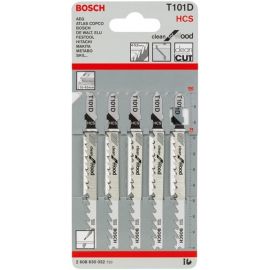 Bosch Полотно пиляльне для електролобзика по дереву T101D, 5шт