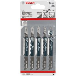 Bosch Полотно пиляльне для електролобзика по дереву T111С, 5шт