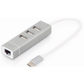 Digitus Хаб USB-C > 3xUSB-A/RJ45