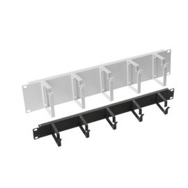 MIRSAN Кабельный орг. горизонтальный 19" 2U 5 колец, RAL 9005