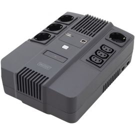 Digitus Джерело безперебійного живлення 800VA/480W, LED, RJ45, USB, 4xSchuko+3xC13