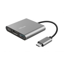 Trust Dalyx 3-in-1 Multiport USB-C Adapter ALUMINIUM