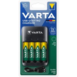 VARTA Зарядний пристрій Value USB Quattro Charger + Акумулятор NI-MH AA 2100 мАг, 4 шт.