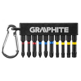 Graphite Біти ударні, набір 10шт, 50мм, PH,PZ,TX, сталь S2, карабін