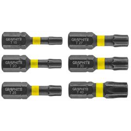Graphite Біти, набір 6шт, 1/4", ударні, TX, 25мм, сталь S2