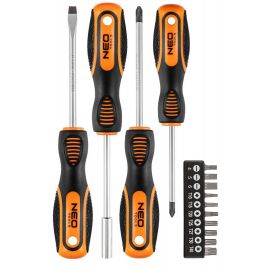 Neo Tools Викрутки, набір 14шт, 10 біт, SL,PH,Torx, сталь CrV