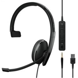 Sennheiser Гарнітура комп'ютерна моно On-Ear ADAPT 135T USB II, 3.5мм/USB, односпрямований, сертифікат Microsoft Teams, 1.8м, Чорний