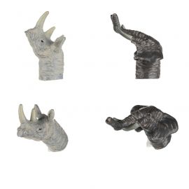 Same Toy Ігровий набір Пальчиковий театр Носоріг та Слон, 2шт