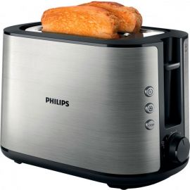 Philips Тостер Viva Collection, 950Вт, пластик+ метал, чорний+нерж