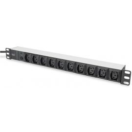 Digitus Блок розеток 1U, 10xC13, 10A, 250V, запобіжник, вилка C14