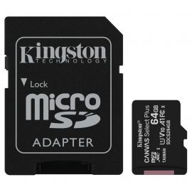 Kingston Карта пам'яті microSD 64GB C10 UHS-I R100MB/s + SD