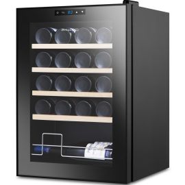 Холодильник Philco для вина,  63.8х34х45, холод.відд.-53л, зон - 1, бут-20, диспл, підсвітка, дерев'яні полиці, чорний