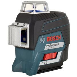 Bosch Нівелір лазерний GLL 3-80 C, акумуляторний 12В, Акб 2Аг, до 24м/120м, ±0,2мм/м, +LR7 +BM1, L-Boxx, IP 54