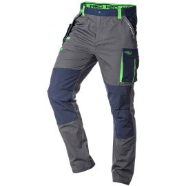 Neo Tools Штани робочі Premium, 100% бавовна, тканина Ripstop, посилення тканиною Cordura, M(50), сіро-синій