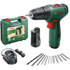 Bosch Шуруповерт-дриль EasyDrill 1200, 12В, 2х1.5Ач, 30Нм, набір свердл і біт, 0.94кг, кейс