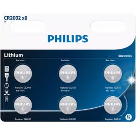 Philips Батарейка літієва CR 2032 блістер, 6 шт