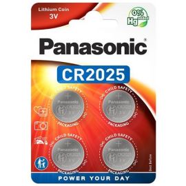 Panasonic Батарейка літієва CR2025 блістер, 4 шт.