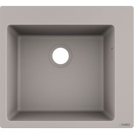 Hansgrohe Мийка кухонна S51, граніт, квадрат, без крила, 560х510х190мм, чаша - 1, накладна, S510-F450, сірий бетон