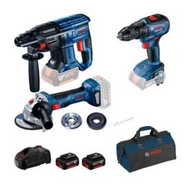 Bosch Набір інструменту Professional перфоратор GBH 180-LI + дриль-шуруповерт GSR 18V-50 + болгарка GWS 180-LI