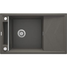 Deante Мийка кухонна Magnetic, граніт, прямокут., з крилом, 820х500х219мм, чаша - 1, накладна, антрацит