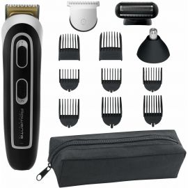 Rowenta Тример Trim & Style, для бороди, вусів, голови и тіла, мережа+акум., роторний мотор, насадок-11, чохол, титан.напил., чорно-сріблястий