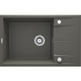 Deante Мийка кухонна Eridan, граніт, прямокут., з крилом, 780х500х210мм, чаша - 1, накладна, антрацит
