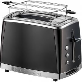 Russell Hobbs Тостер Matte Black 2 Slice, 1550Вт, нержавіюча сталь, підігрів, розморозка, чорний