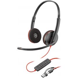 Poly Гарнітура комп'ютерна стерео On-ear Blackwire 3220, USB-A, USB-C, односпрямований, чорний