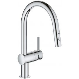 Grohe Змішувач для кухні Vento Dual Spray, довж.виливу - 223мм, поворотний/витяжний, 1важіль, хром