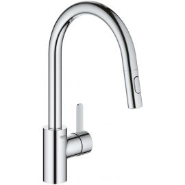 Grohe Змішувач для кухні Via Cosmo, довж.виливу - 223мм, поворотний/витяжний, 1важіль, хром