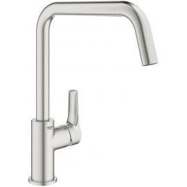 Grohe Змішувач для кухні Via, довж.виливу - 228мм, поворотний, 1важіль, супер сталь