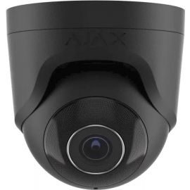 Ajax IP-Камера дротова TurretCam, 8мп, 4мм, Poe, True WDR, IP 65, ІЧ 35м, аудіо, кут огляду 75°до 85°, купольна, чорна