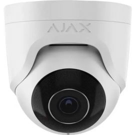 Ajax IP-Камера дротова TurretCam, 8мп, 2.8мм, Poe, True WDR, IP 65, ІЧ 35м, аудіо, кут огляду 100° до 110°, купольна, біла