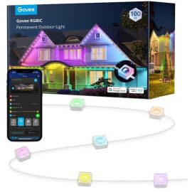 Govee Гірлянда Smart LED H705A Permanent Outdoor Lights, RGBIC, IP67, 30м, кабель прозорий