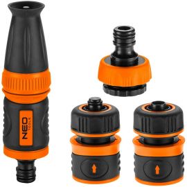 Neo Tools Набір для поливу 1/2", зрошувач ручний прямий, 2 конектори для шланга, конектор для крана 1/2"-3/4"