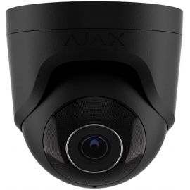 Ajax IP-Камера дротова TurretCam, 5мп, 4мм, Poe, True WDR, IP 65, ІЧ 35м, аудіо, кут огляду 75°до 85°, купольна, чорна