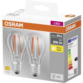 Osram Набір ламп 2шт LED E27 6.5Вт 2700К 806Лм A60